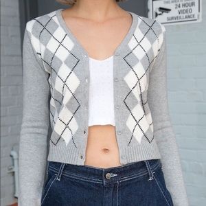 Brandy Melville Elizabeth Argyle Cardigan Sweater